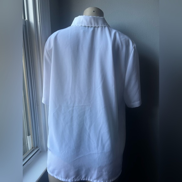 Embroidered White Blouse  vintage size L - Picture 2 of 7